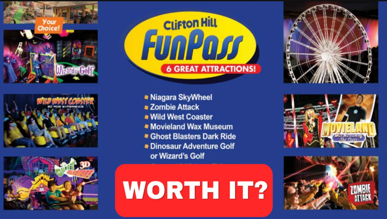 What is included in the clifton hill Fun pass niagara falls