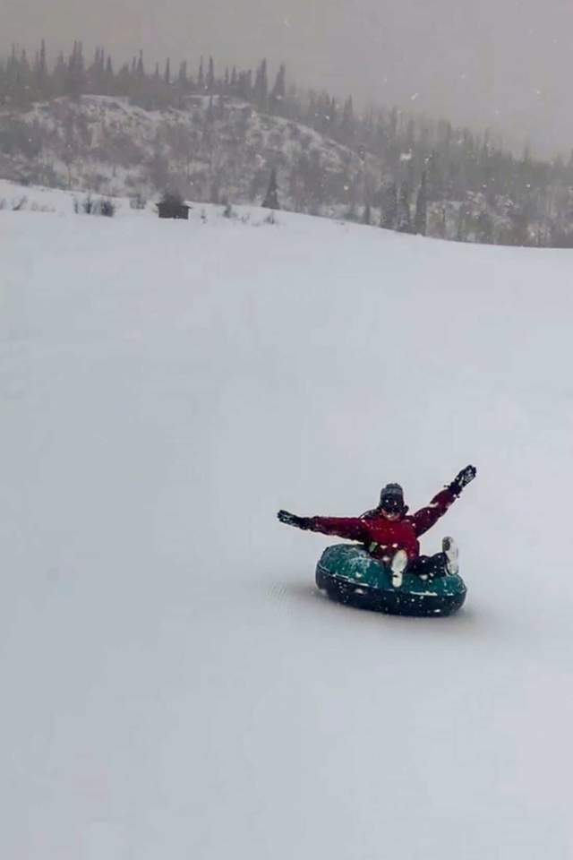 winter in colorado snowtubing