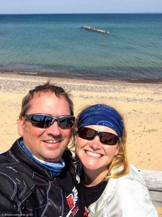 dave and deb on beach on ontario