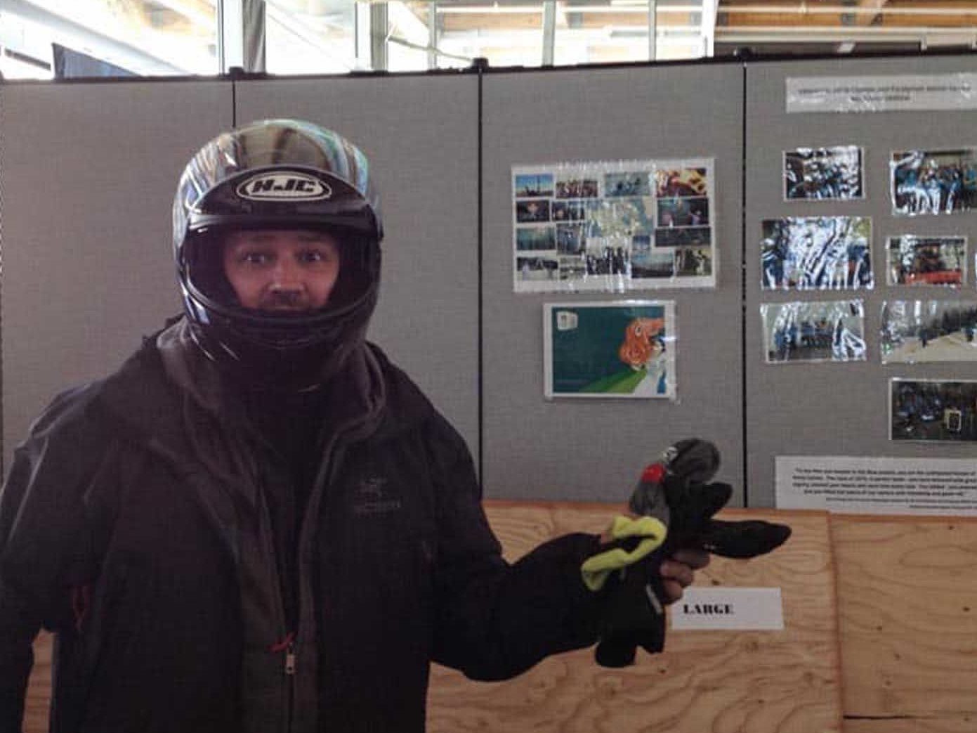 dave getting ready to bobsleigh