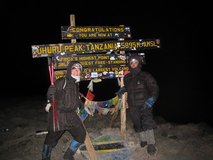 at the top of Mount Kilimanjaro