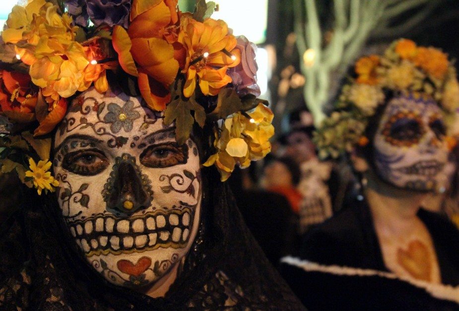 day of the dead faces in Mexico