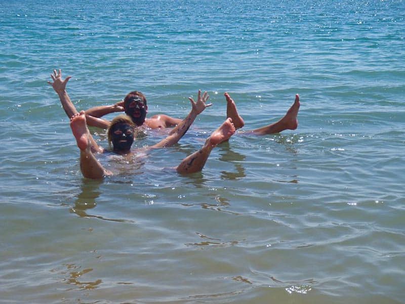dead sea dave and deb floating