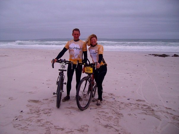 In South Africa, near the finish of our cycling race down the continent