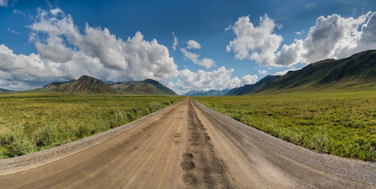 midnight sun over the Dempster highway available as Framed Prints