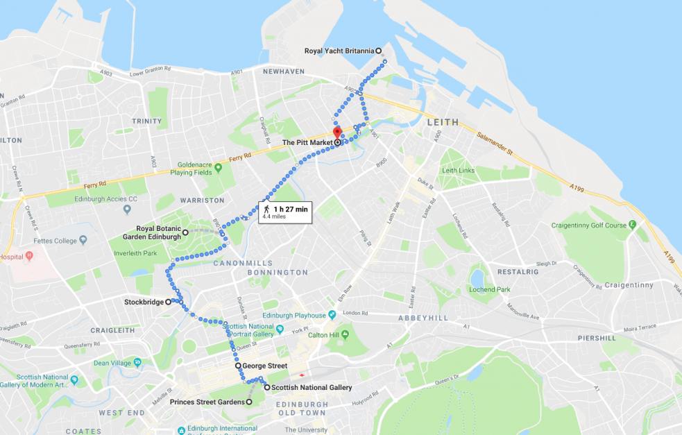 3 days in edinburgh itinerary | map