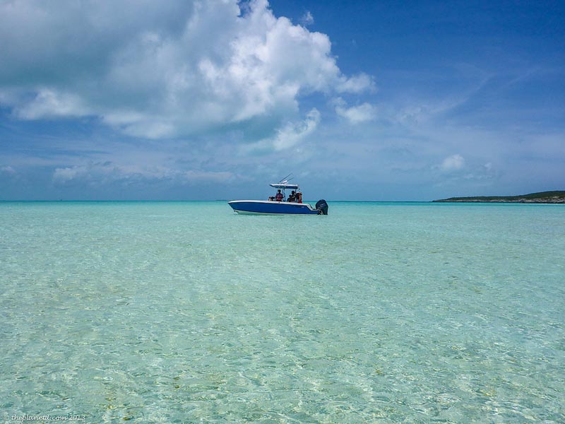 boats in the staniel cay of exuma cays