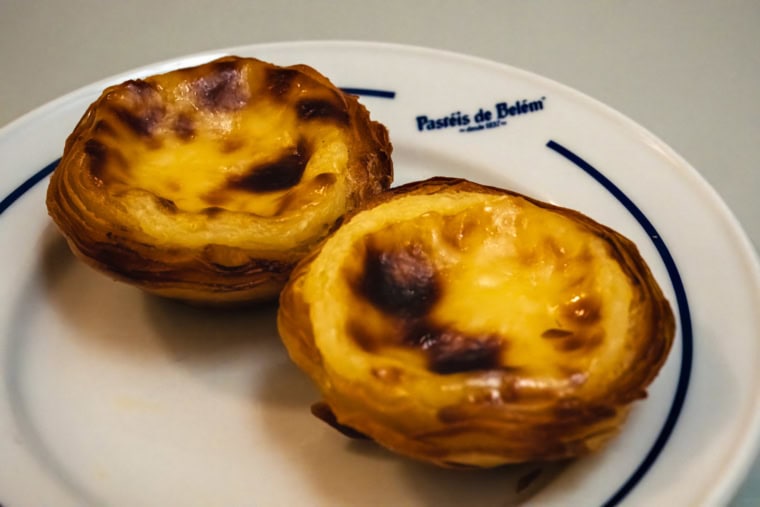 famous Pastel de Nata, in Lisbon at Pasteis de Belem
