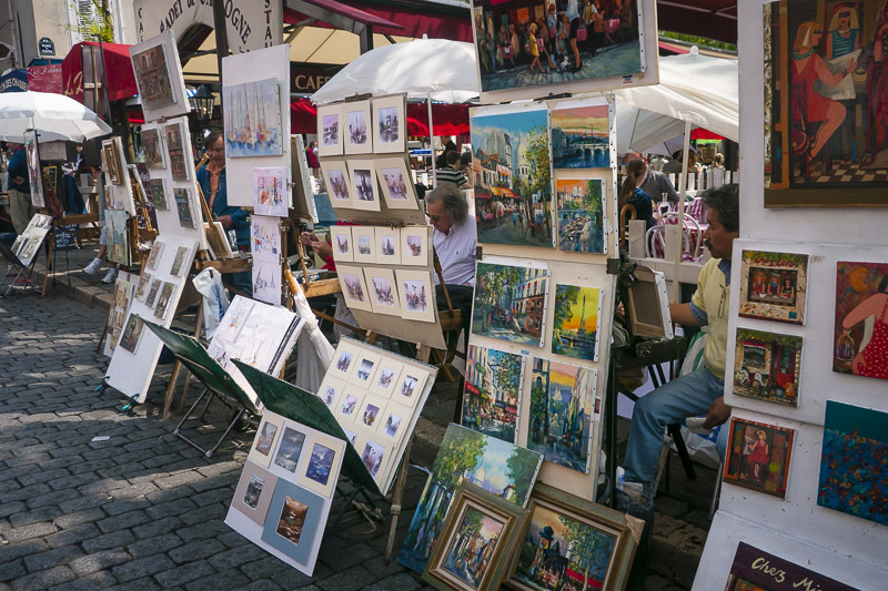 Free Art Market in Montmartre Paris