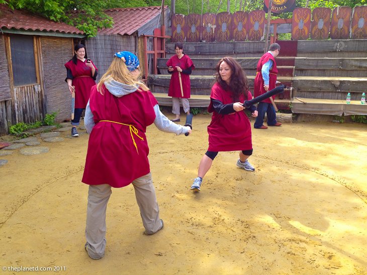 gladiator school rome practicing