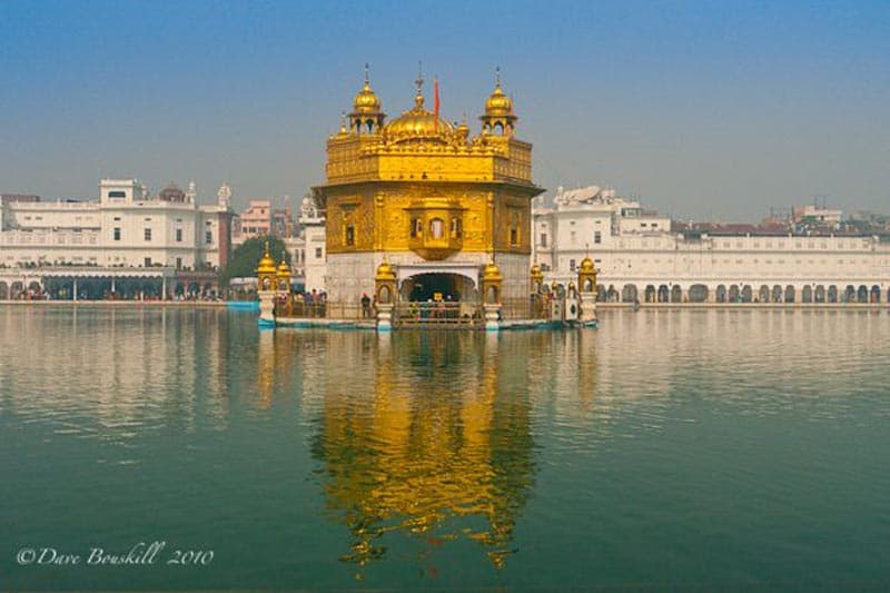 Harmandir Sahib Surrounded by water