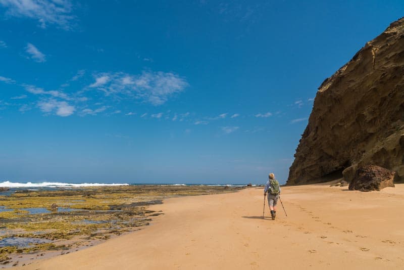 walking along the beach of twelve apostles hike