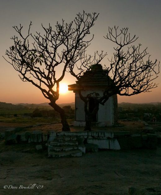 sunset over hampi temple