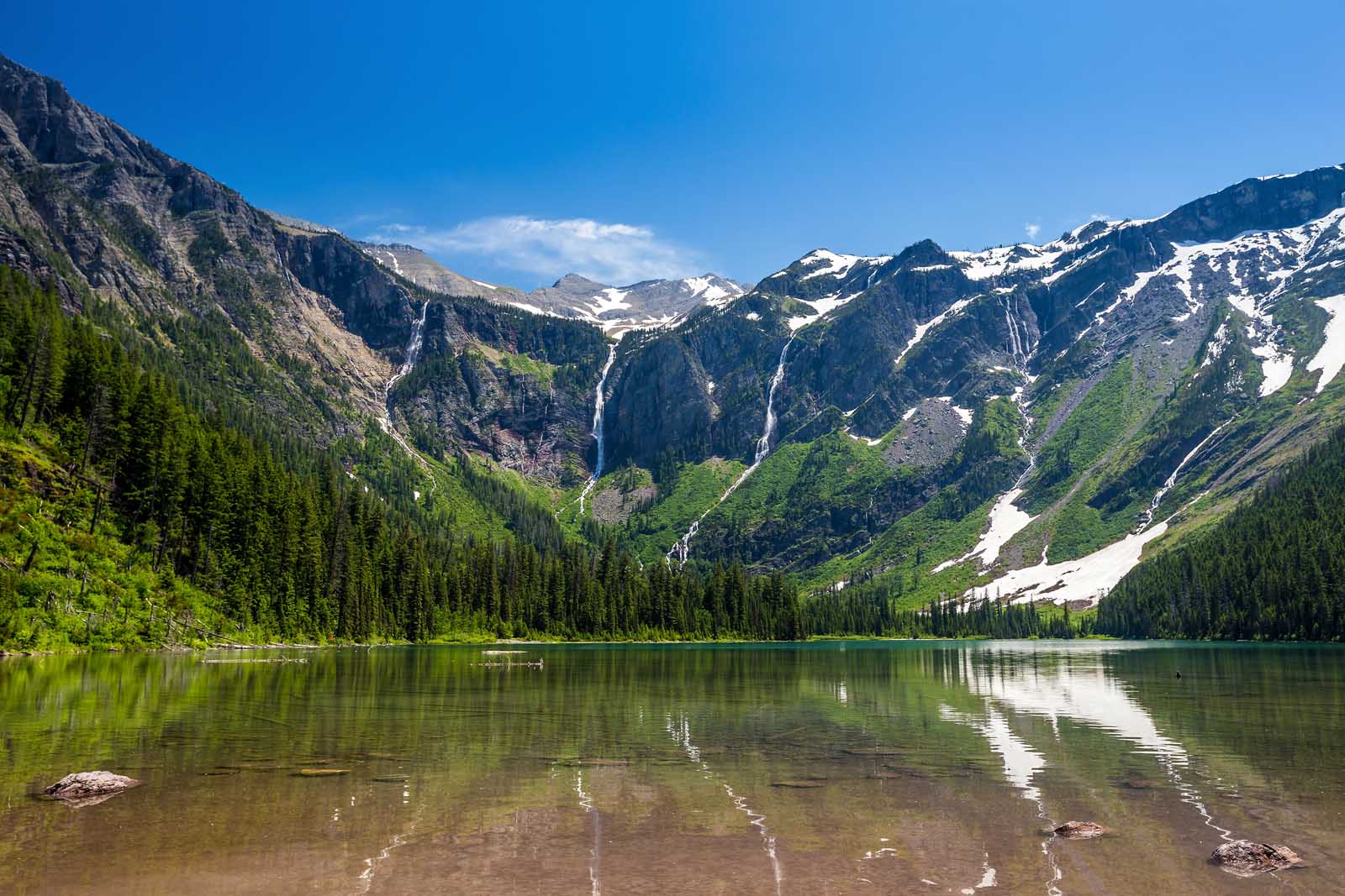 glacier national parks hike Avalanche Lake