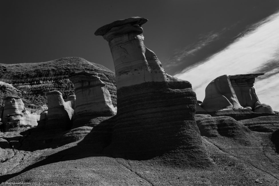 hoodoos alberta black and white