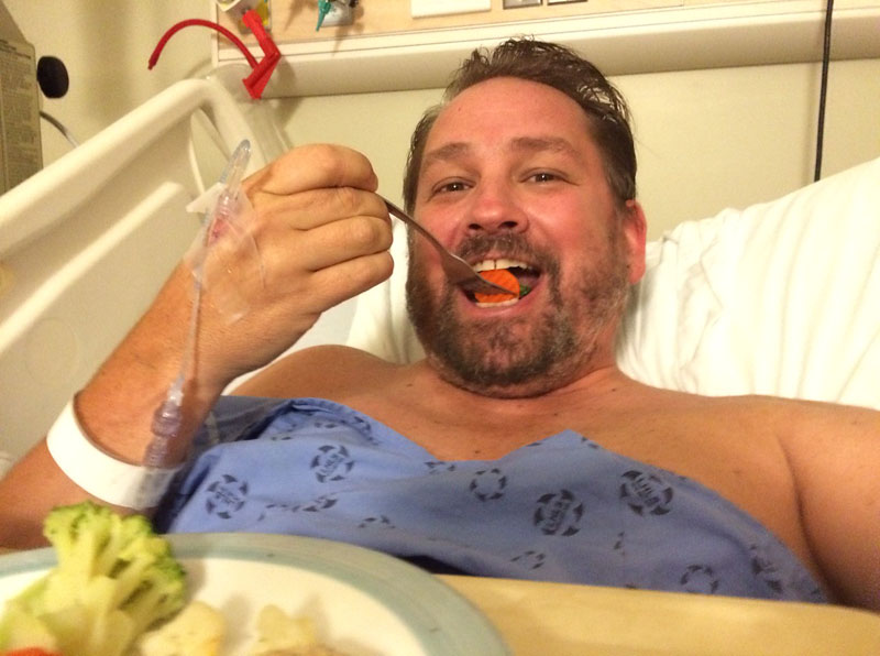 dave eating hospital