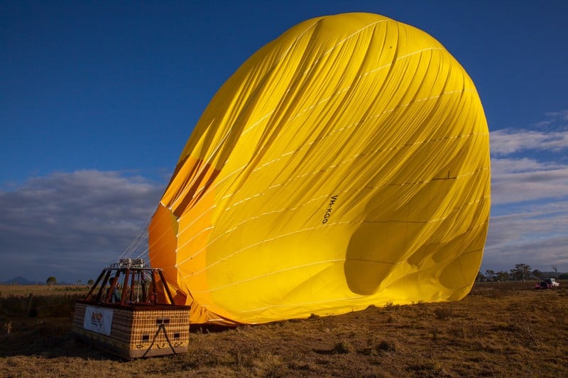 hot air ballooning the Gold Coast - landing time