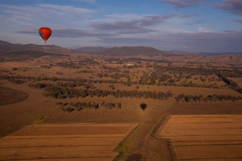 hot air ballooning in Queensland, Australia