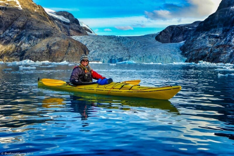 Greenland kayaking near glaciers