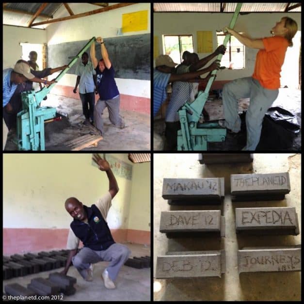 making bricks in a remote village of Kenya