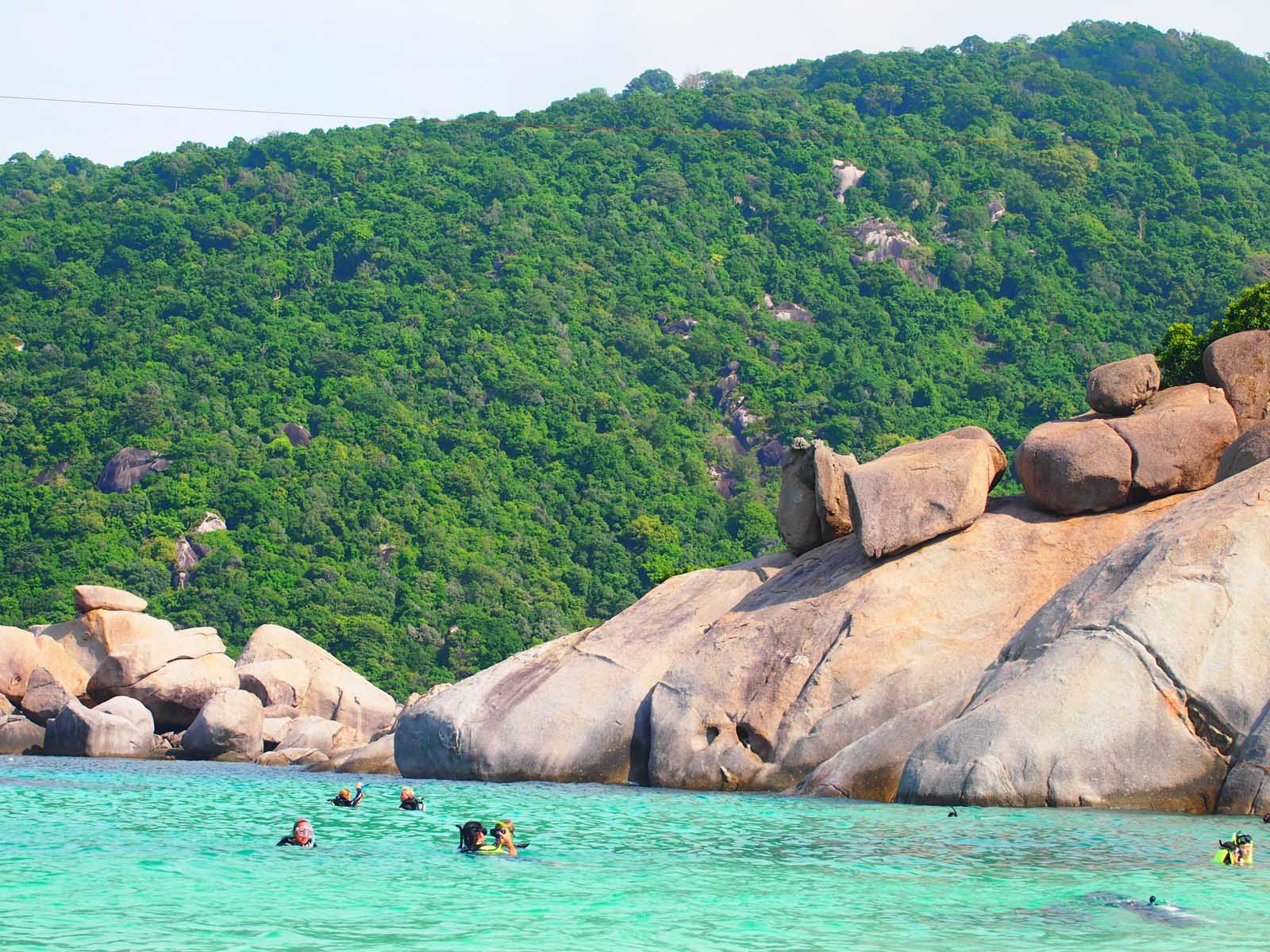 things to do in koh samui rocks and beach swimmers