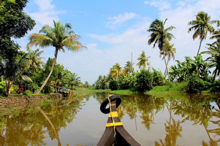 alleppey houseboat view of backwater canal in kerala