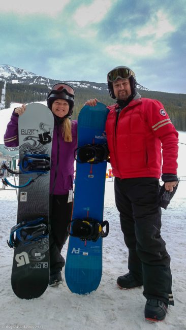 snowboarding in Lake Louise - Ready to hit the slopes at Lake Louise.