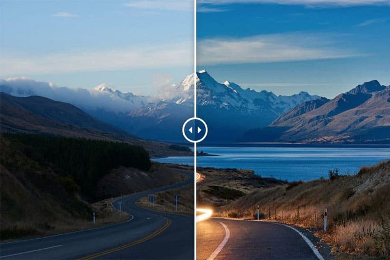 landscape photography tutorial comparison