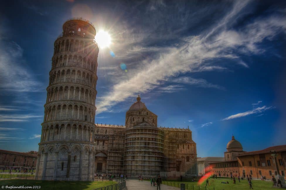tower of pisa sunburst