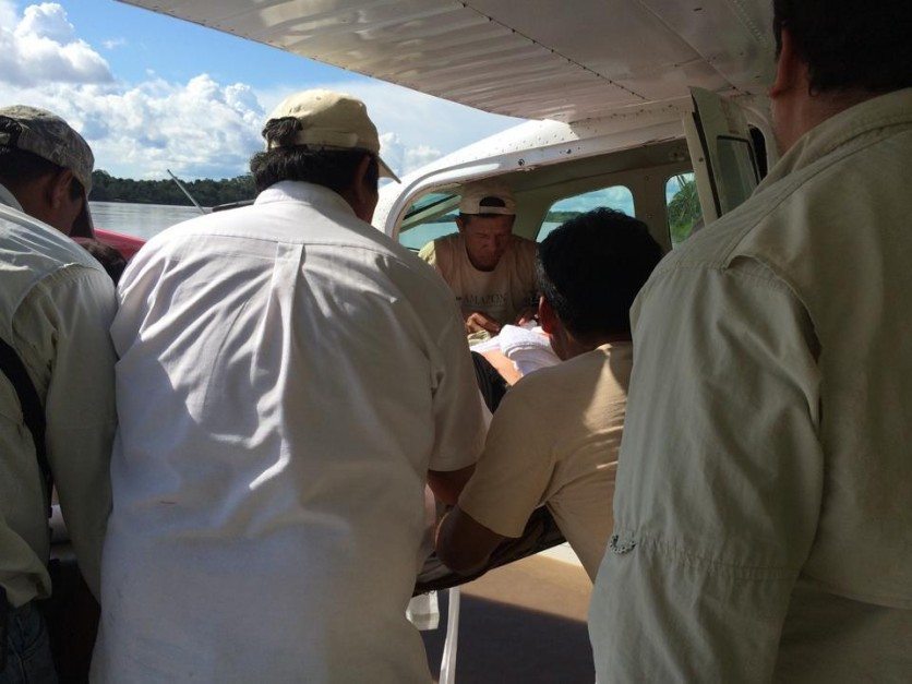 loading up the float plane