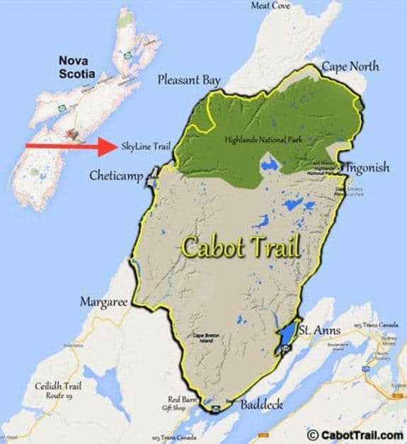 The Stunning Skyline Trail In Cape Breton Nova Scotia The Planet D   Map Cabot Trail 575x627 