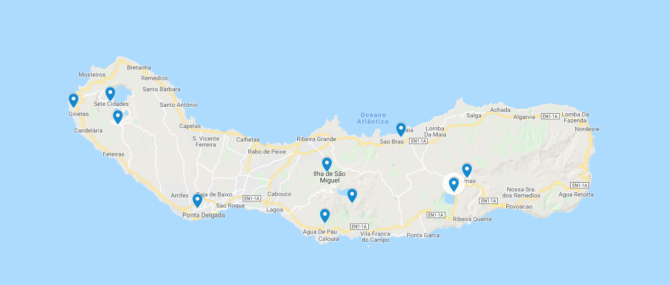 sao miguel azores map