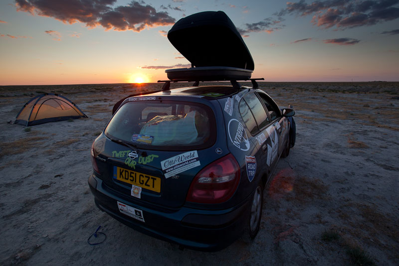 mongol rally sunset