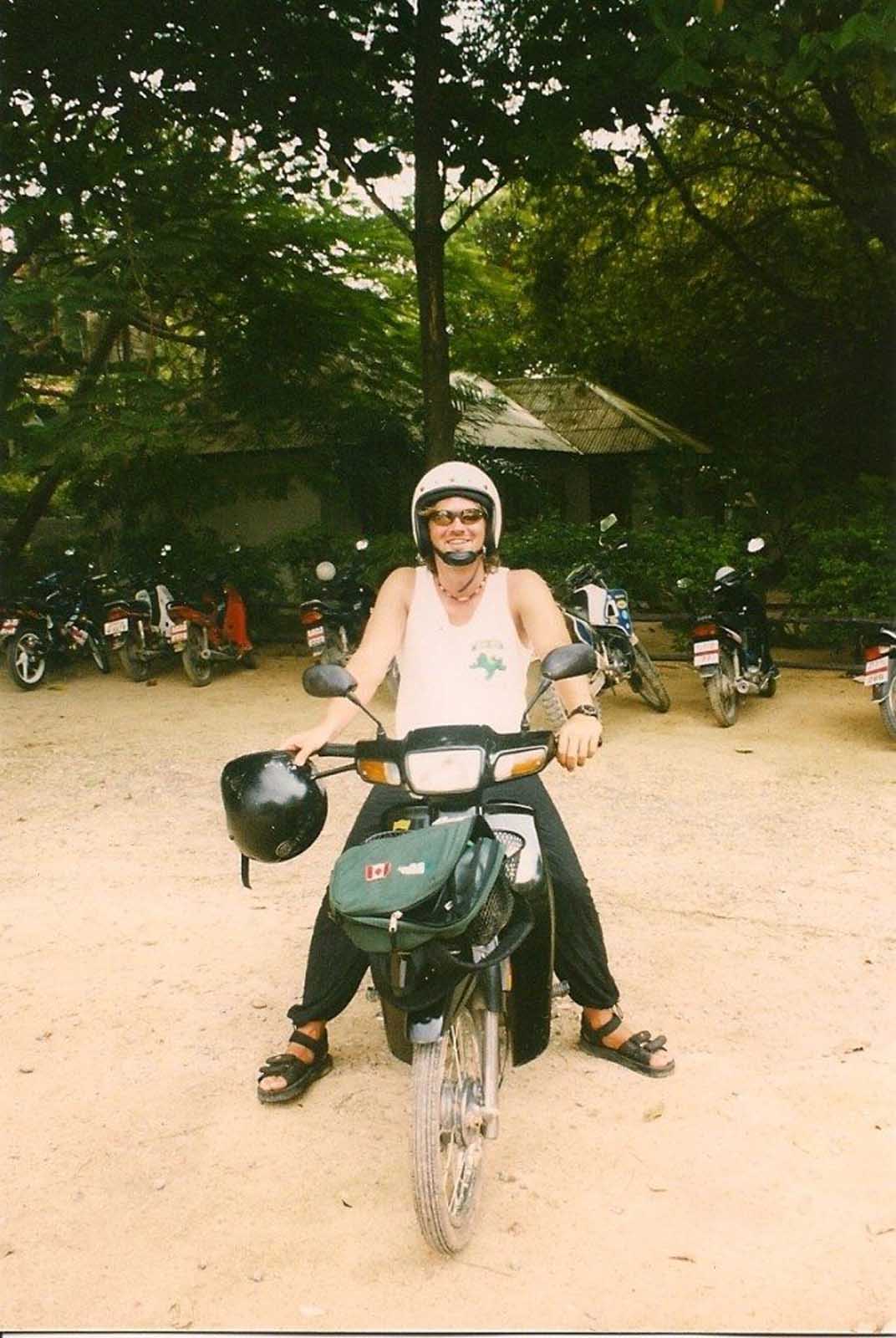 renting a motorscooter during our first trip to Thailand on Koh Samui