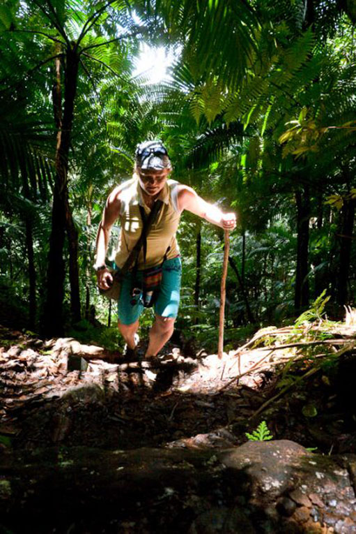 deb hiking volcano