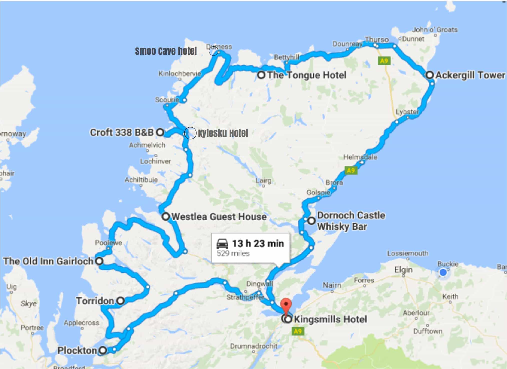 scotland travel route