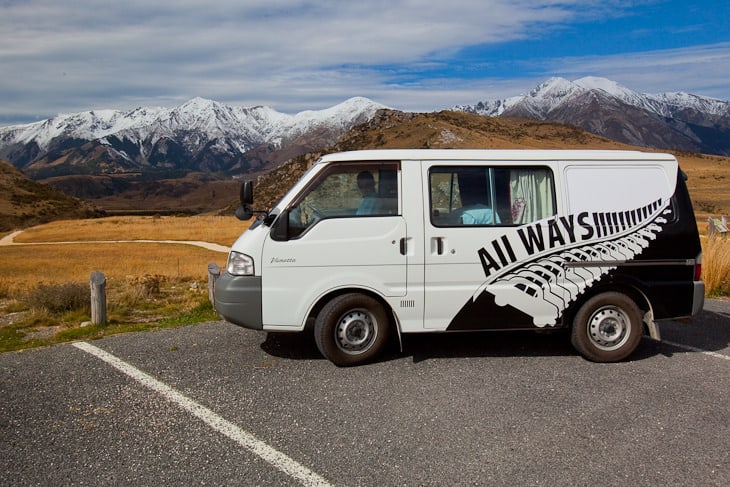 new zealand by campervan mountains