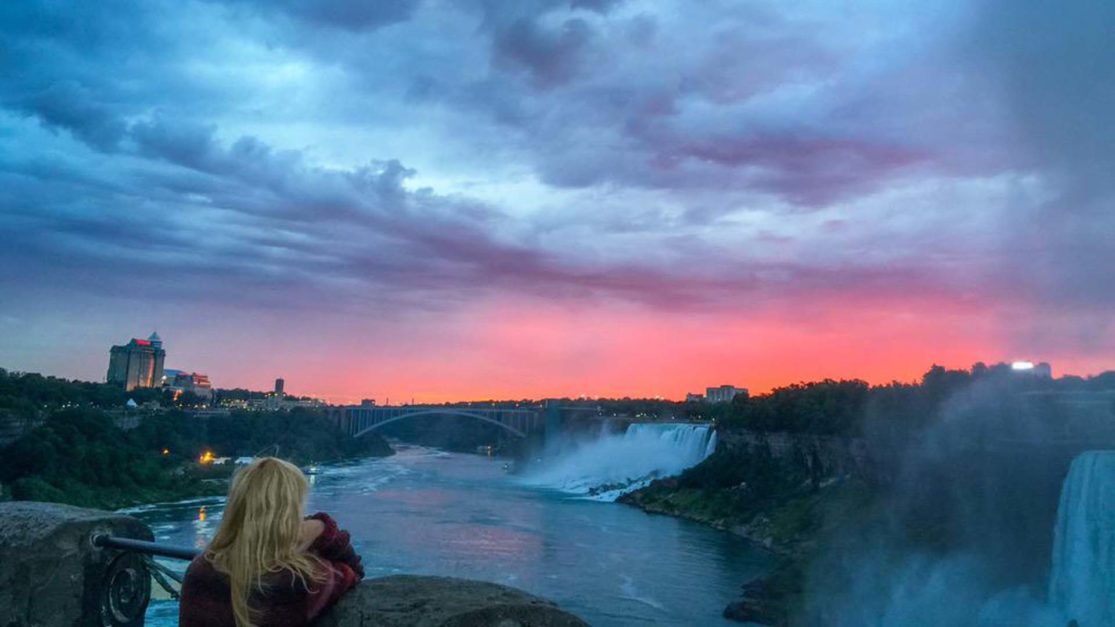 looking over niagara falls