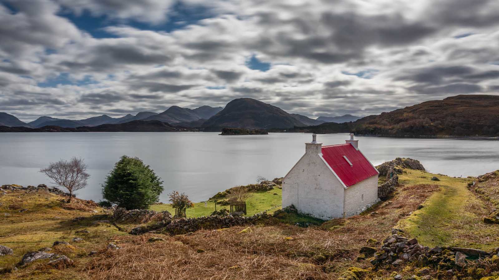 famous red cottage of the North coast 500