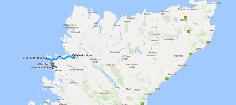 Kylesku map nc500