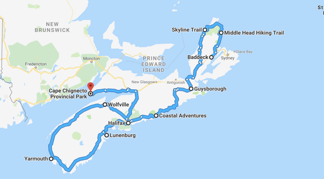 33 Things To Do In Nova Scotia Road Trip Travel Guide Best   Nova Scotia Road Trip Map 1129x627 