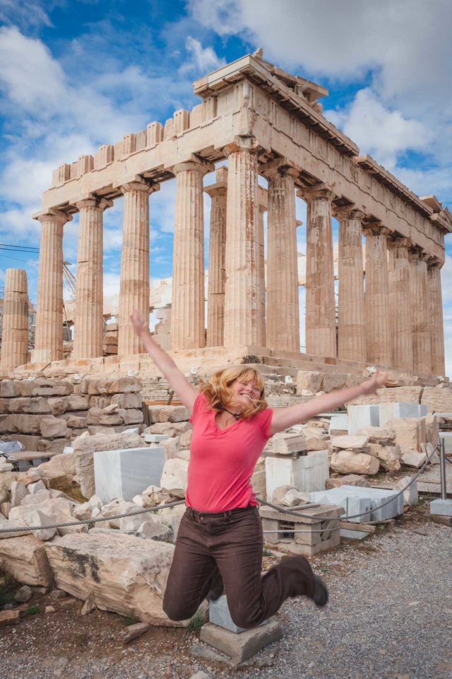 Deb at the Parthenon in Athens