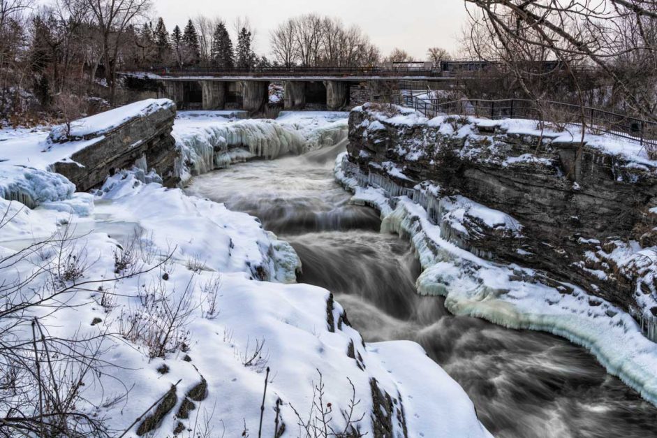 Ottawa Attractions in winter hogs back falls