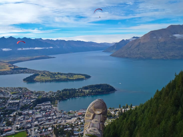 paragliding Queenstown view from above