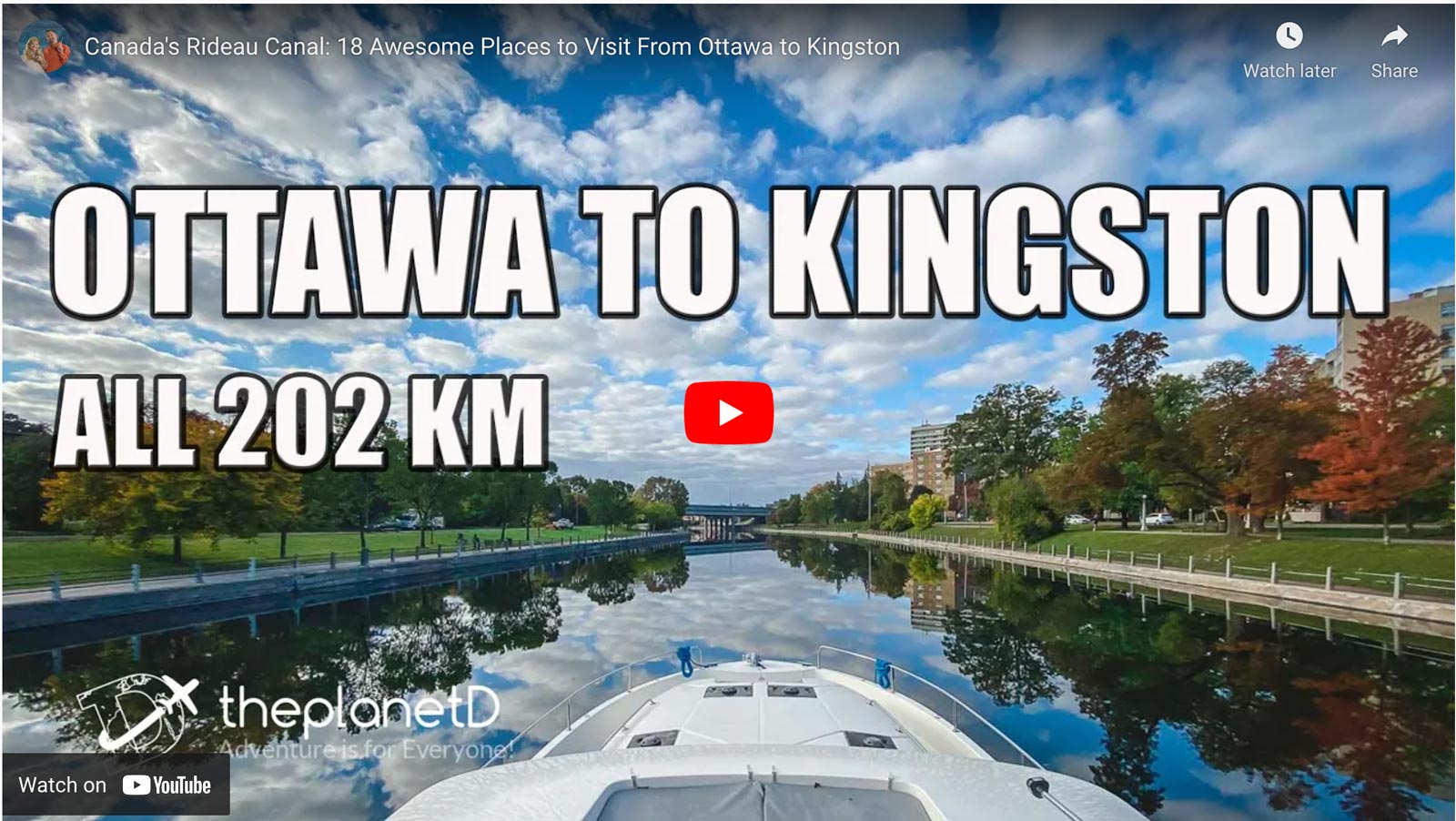 places to visit on the rideau canal