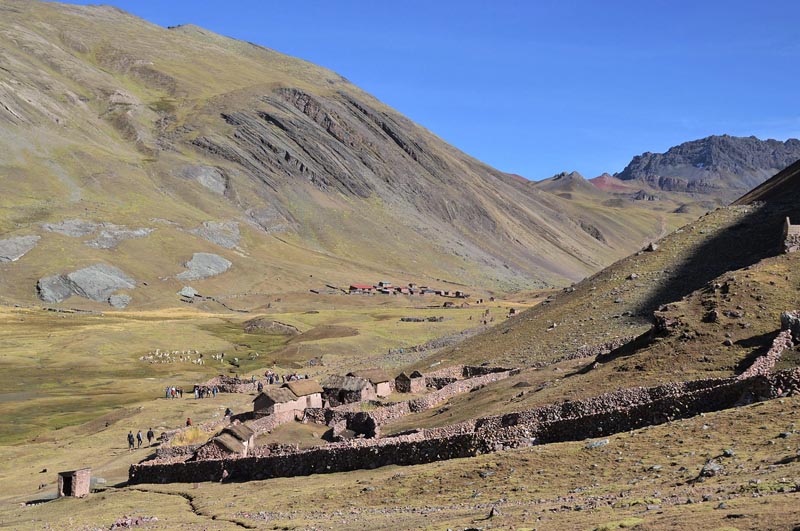 view of the villiages of Rainbow Mountain