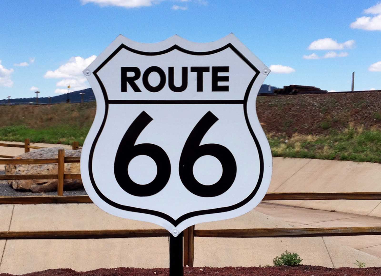 historic route 66 road trip sign