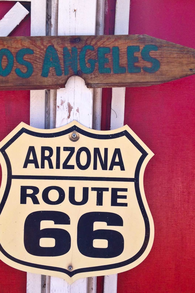 oad trip route 66 arizona sign