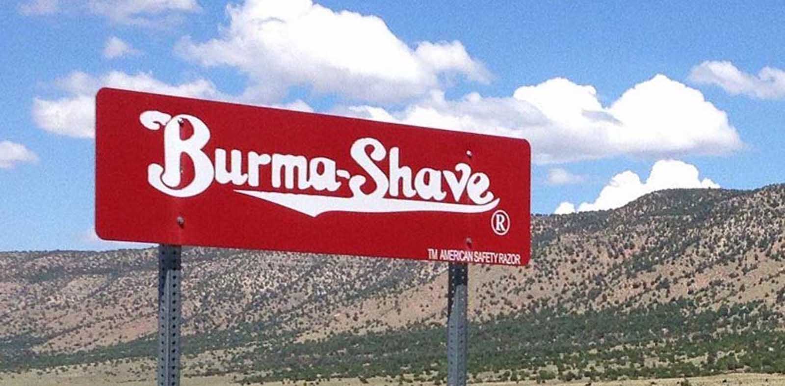 road trip on historic route 66 burma shave sign from original route of the mother road