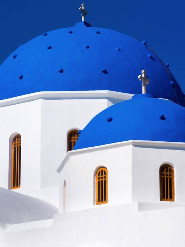 santorini greece blue roofs